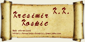 Krešimir Košpić vizit kartica